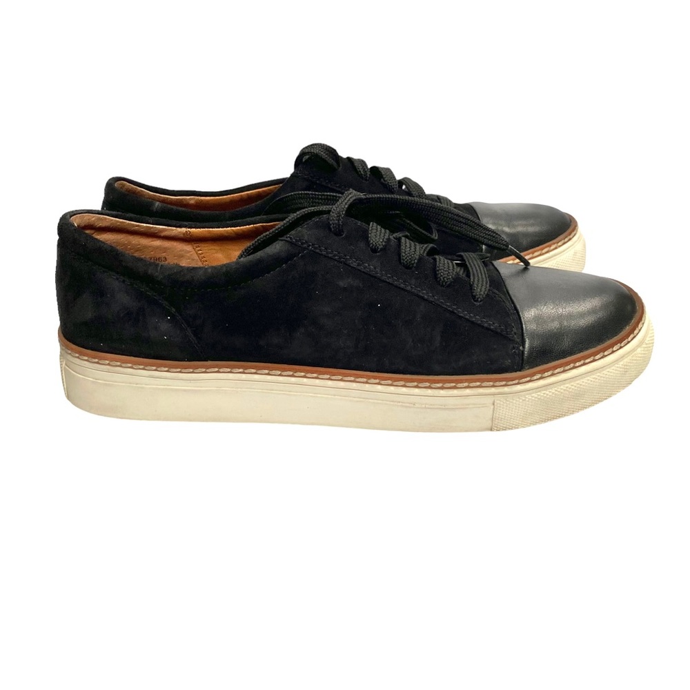 Caslon Solid Black Leather Sneakers Lace Up flats size 9.5 M Nordstrom